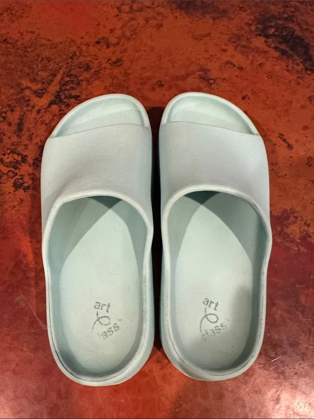 Art Class little girls light blue slides!  Comfy platform design